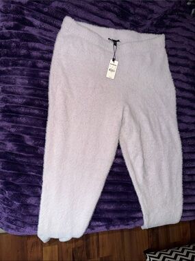 Express Lavender Fuzzy Cropped Pants